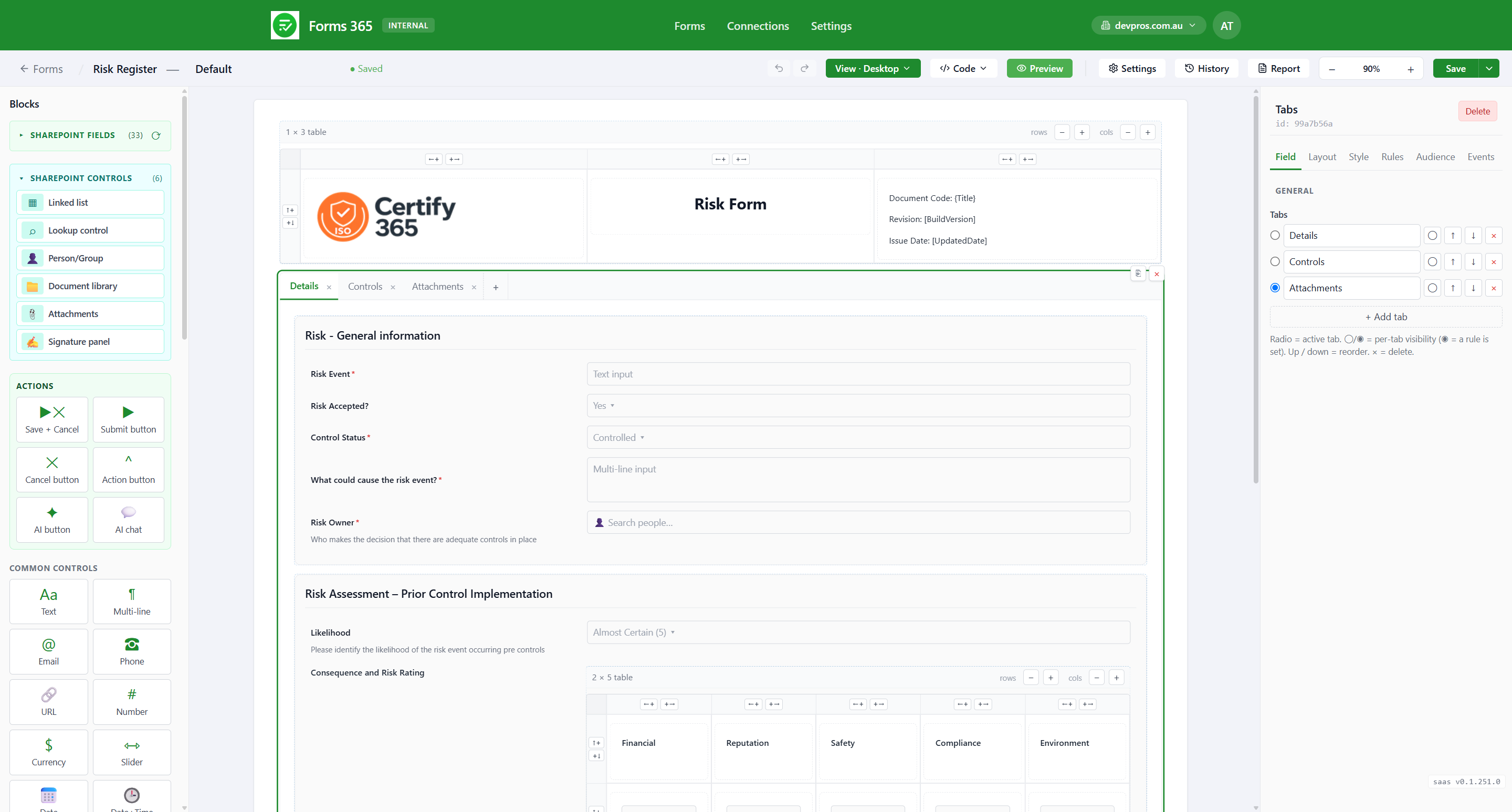 Forms365 Workspace SharePoint controls: linked lists, people picker, signature and attachments